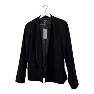 NWT Eileen Fisher Black Long Open Front Blazer Size 6